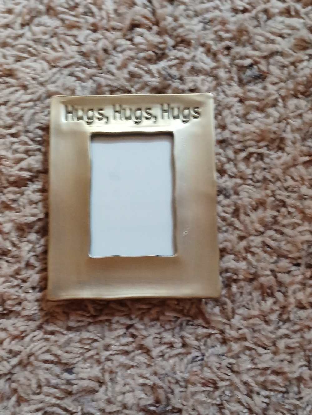 Hugs Hugs Hugs Brass-Tone Photo Frame
